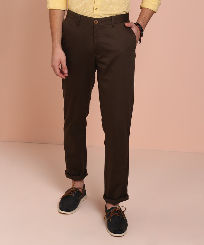 WILLS LIFESTYLE Regular Fit Men Brown 