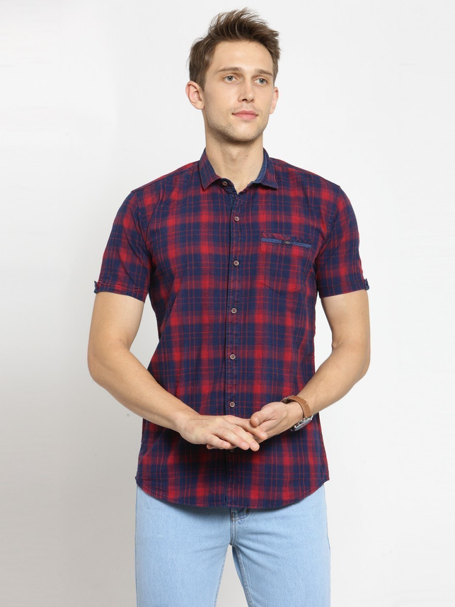 Buy KIVON Men Checkered Casual 