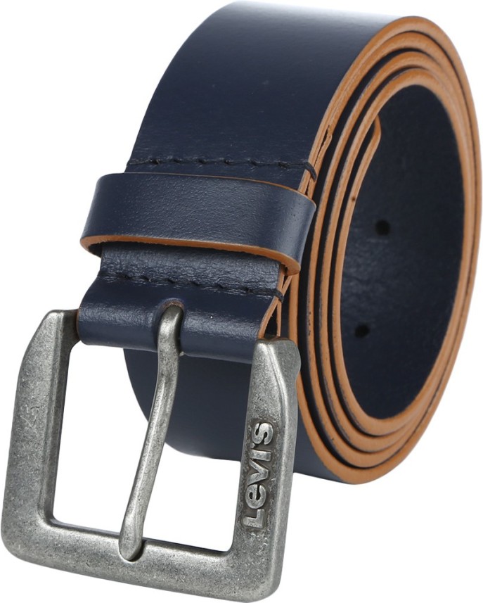 Men Casual Blue Genuine Leather Belt 