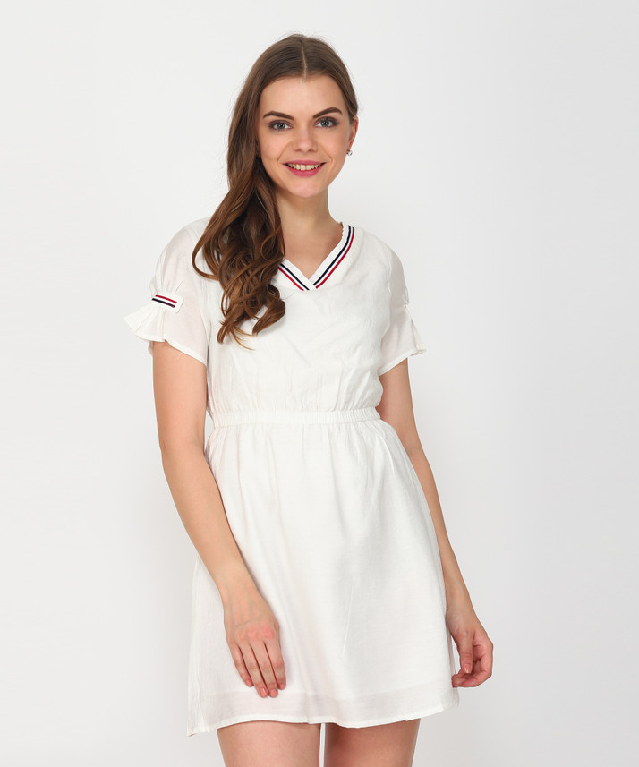 LEE COOPER Women Fit and Flare White 