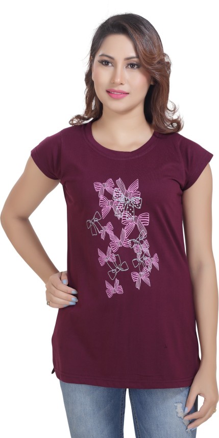 flipkart long t shirts for womens