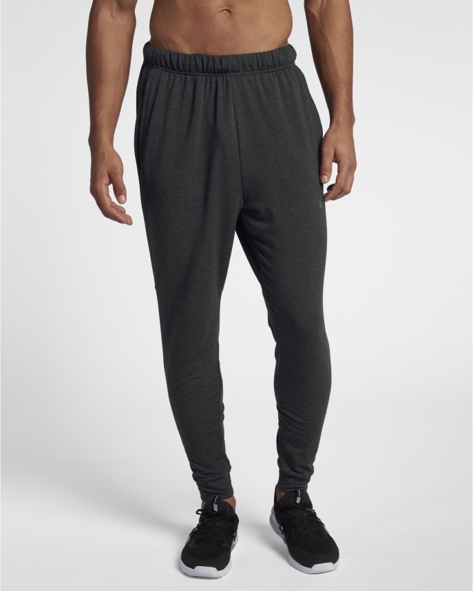 nike solid men's black track pants