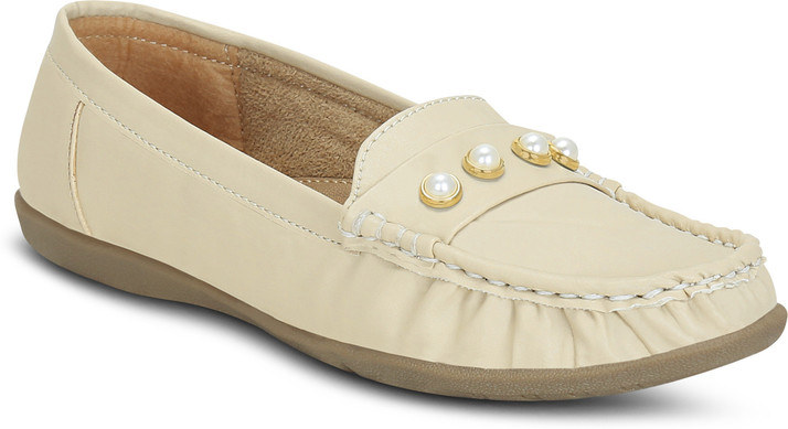 cream slip on loafers