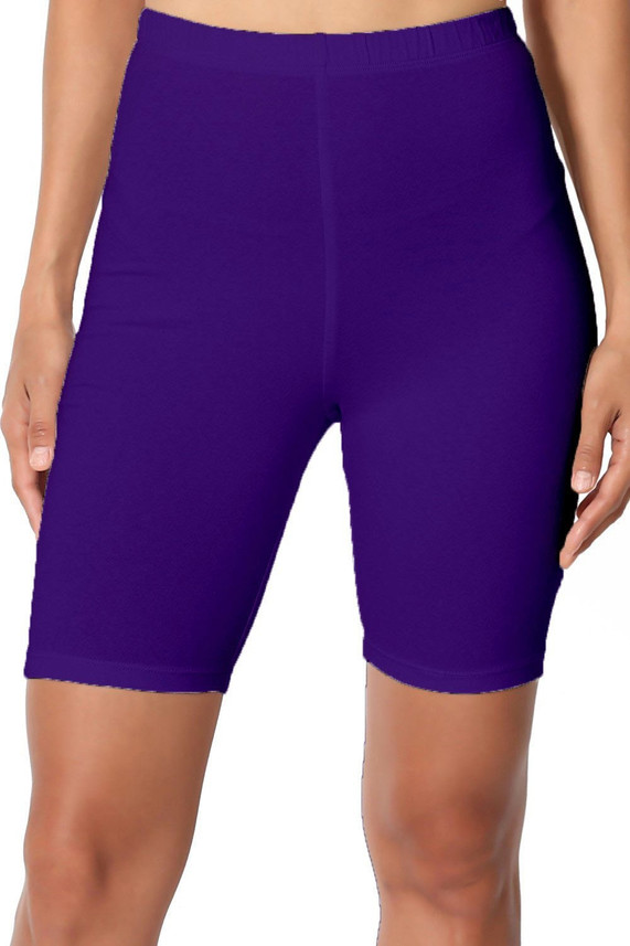 purple cycling shorts