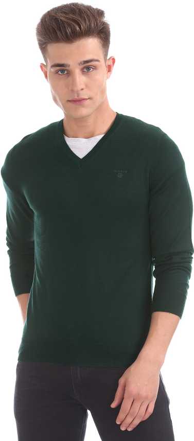 Gant Solid V neck Casual Men Green Sweater Buy Gant Solid Gant Solid V neck Casual Men Green Sweater Buy Gant Solid