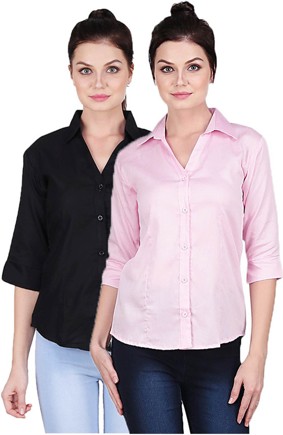 Ka Fashion Women Solid Formal Black 