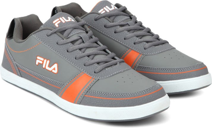 fila grey and orange shoes