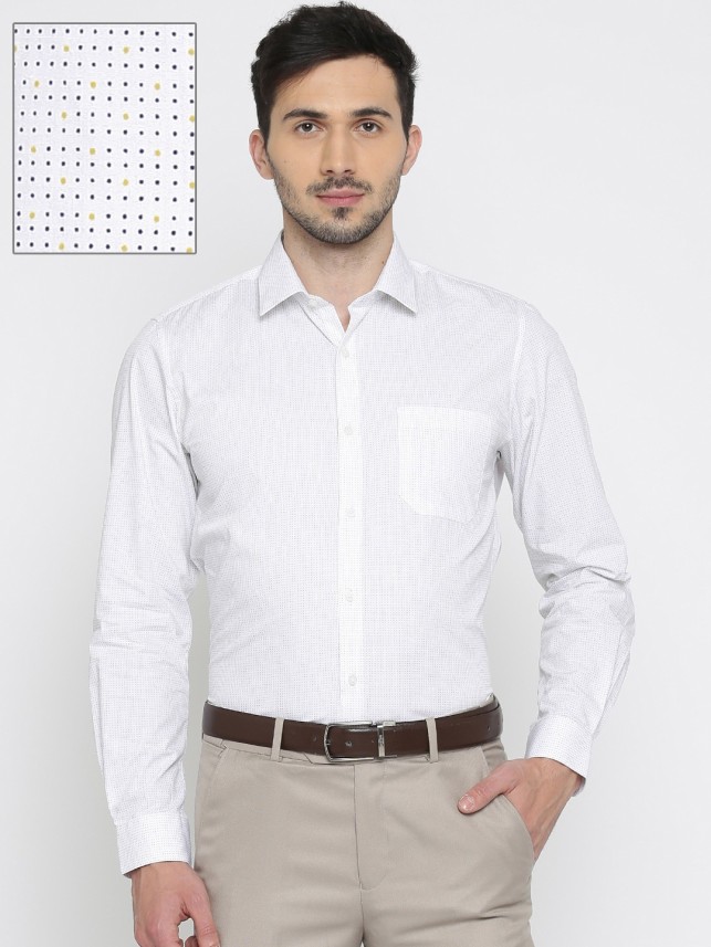 white printed formal shirt