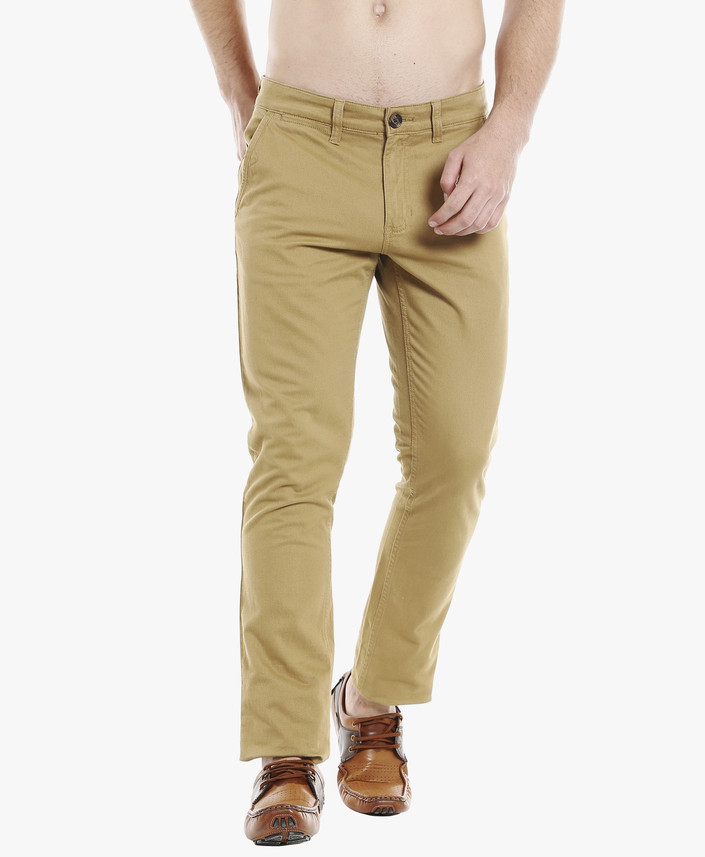 FBB Regular Fit Men Beige Trousers 