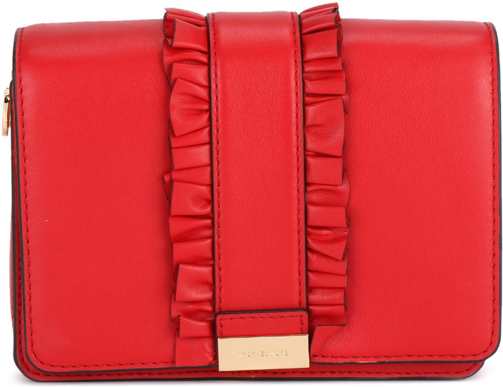 mk red sling bag