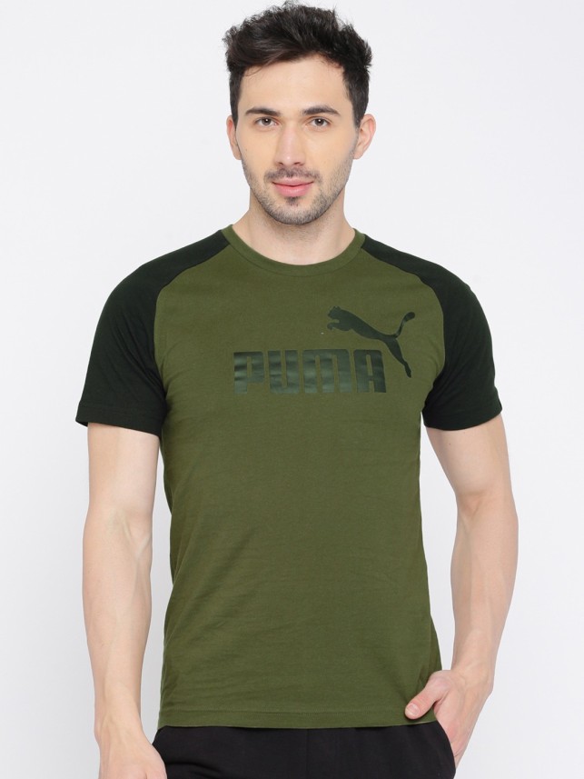 puma olive green t shirt