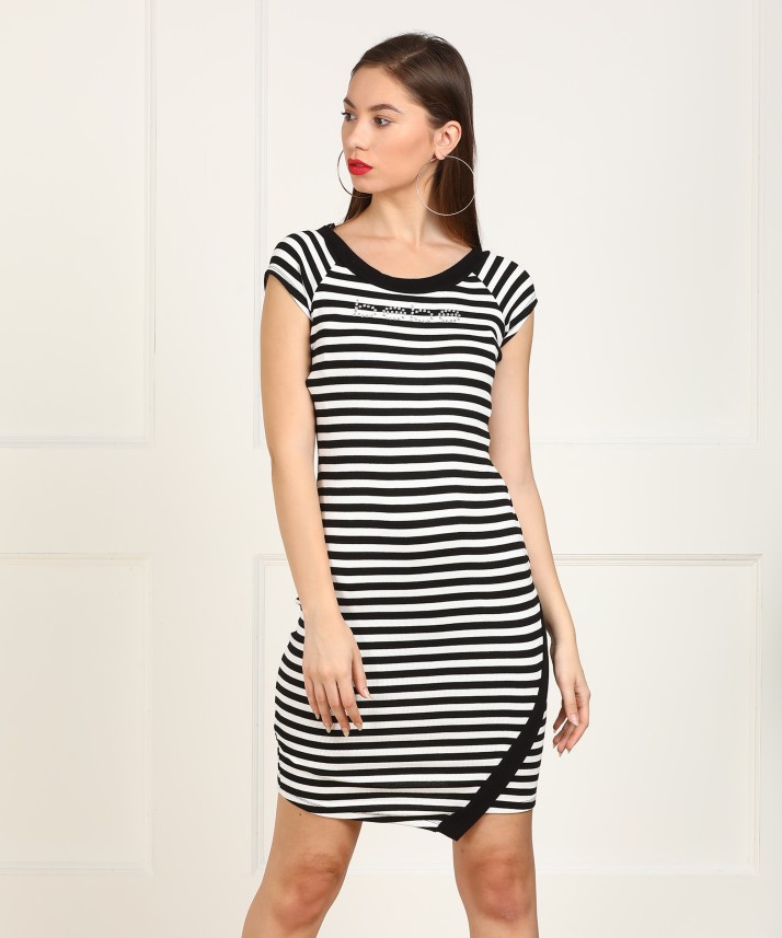 bebe black and white dress