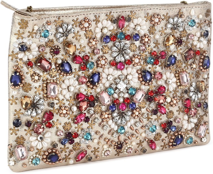 accessorize gold clutch