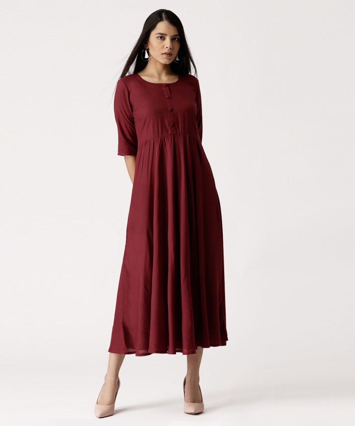 maroon maxi dress online india