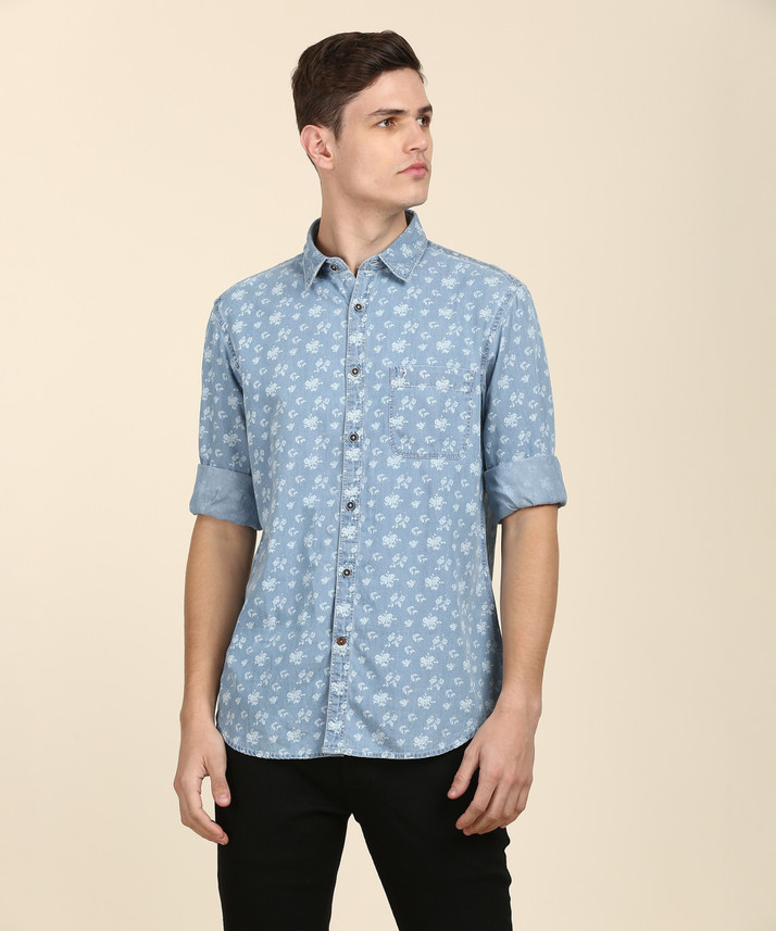 INDIAN TERRAIN Men Solid Casual Blue 