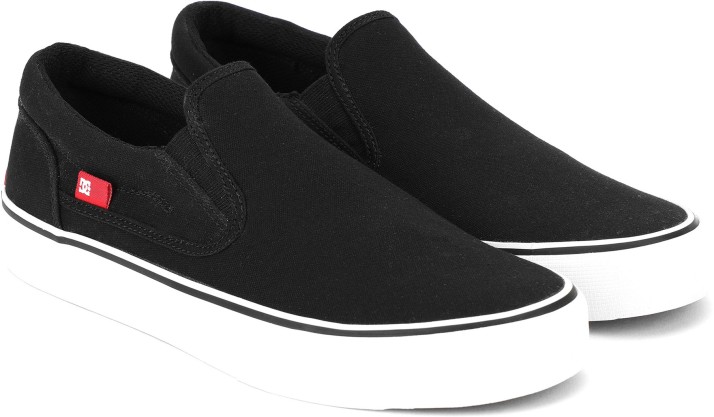 dc black slip on shoes