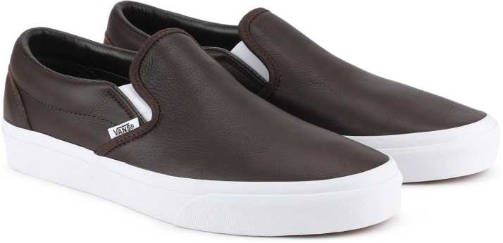 Classic Slip-On Slip On Sneakers For Men - Buy (Leather) mole/true white Color VANS Classic Slip-On On Sneakers For Men Online at Best Price - Shop Online for Footwears