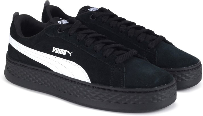 puma white and black platform sneakers