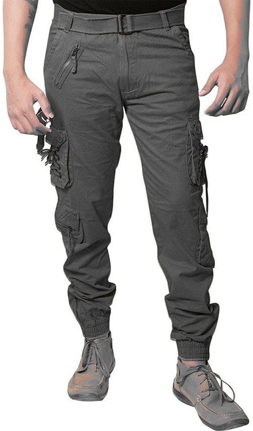 Black Magnet Men Cargos - Buy Black 