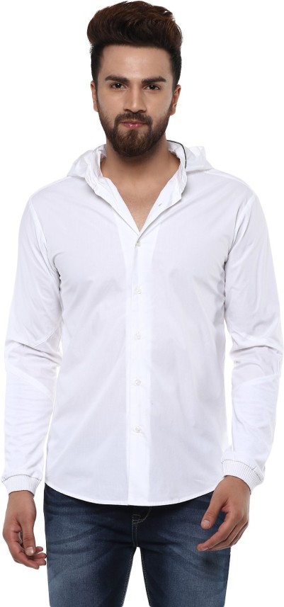 mufti white hooded shirt