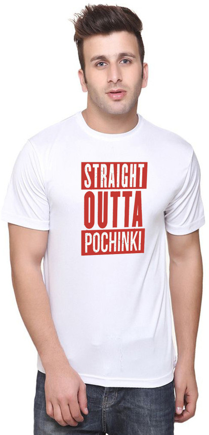 Printed Men Round Neck White T-Shirt 