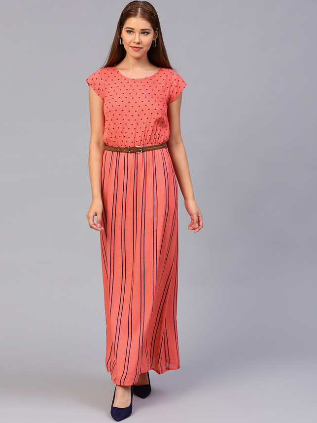 flipkart athena women's maxi dress