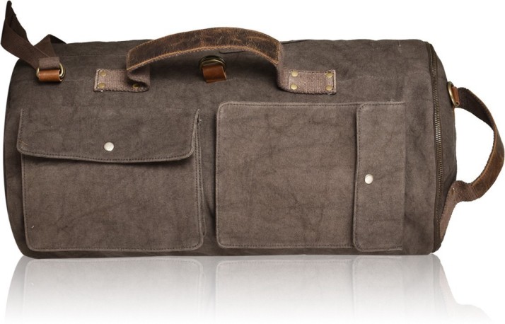 canvas leather duffle bag