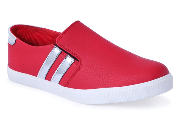 Red Shoes Slip On Sneakers For Men 
