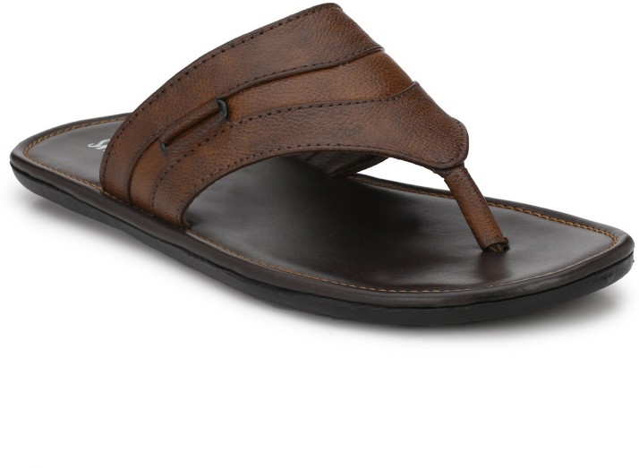 shences brown leather slippers