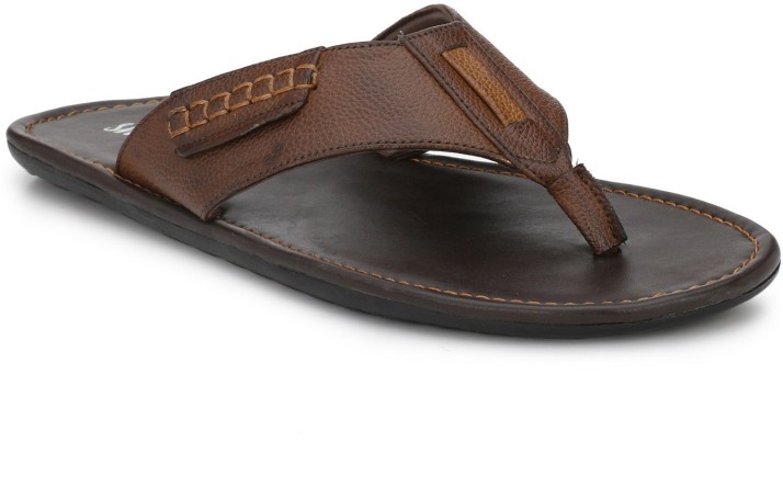 shences brown leather slippers