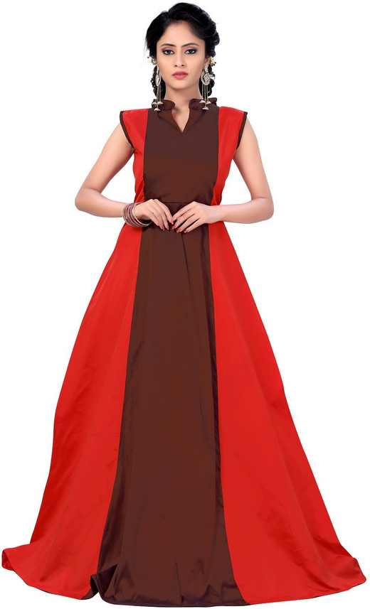 red gown on flipkart