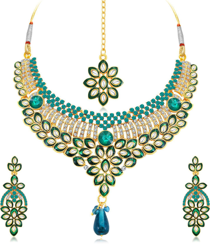 green jewellery set flipkart