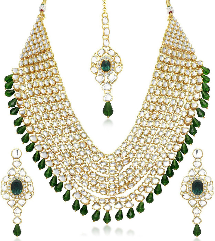 green jewellery set flipkart