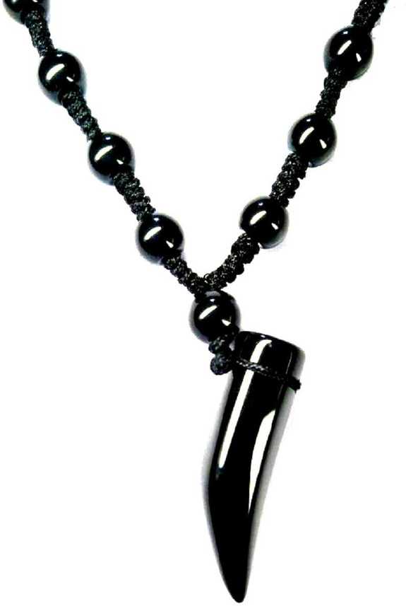 Mm Black Tusk Enamel Plated Cotton Dori Glass Necklace In India At Best S Flipkart Com - Tusk Black Pendant Necklace