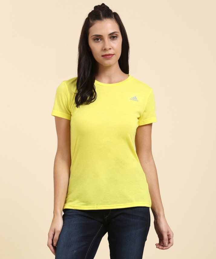 adidas yellow t shirt women's