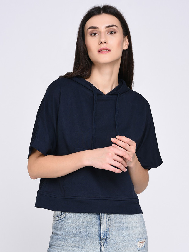 half sleeve hoodie womens