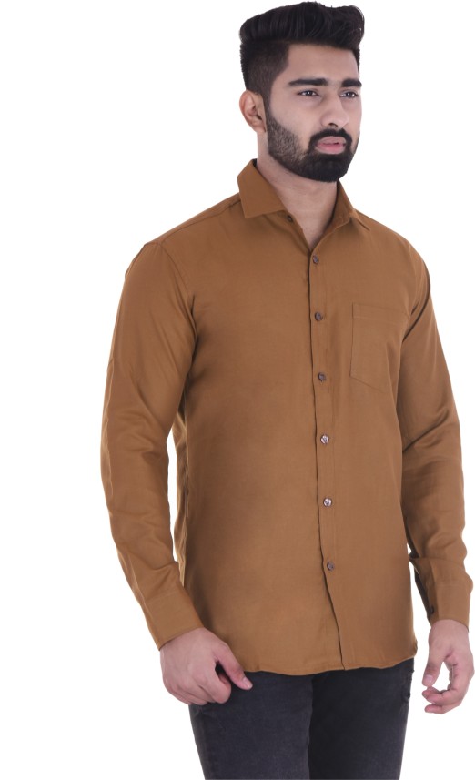 brown shirt outfit mens