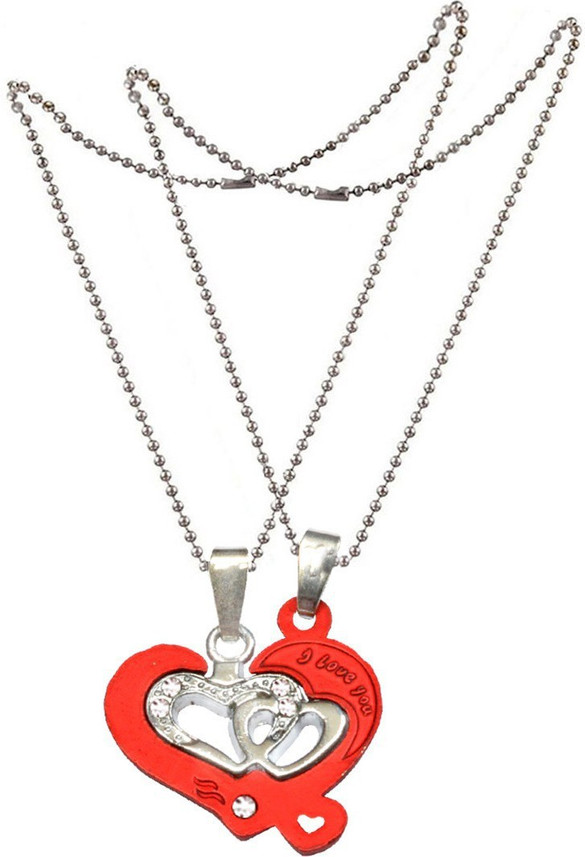 Half Heart Necklaces Zinc Pendant Set 