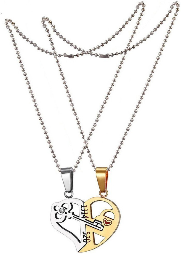 Key Necklace Combined Heart 