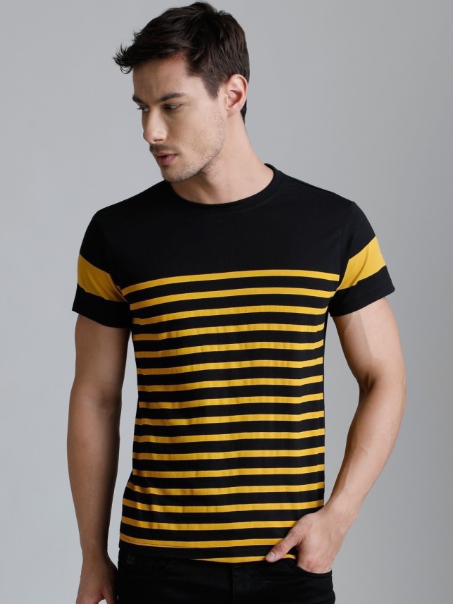 yellow black striped t shirt