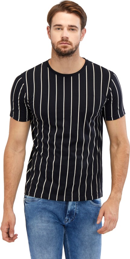 black and white striped t shirt flipkart