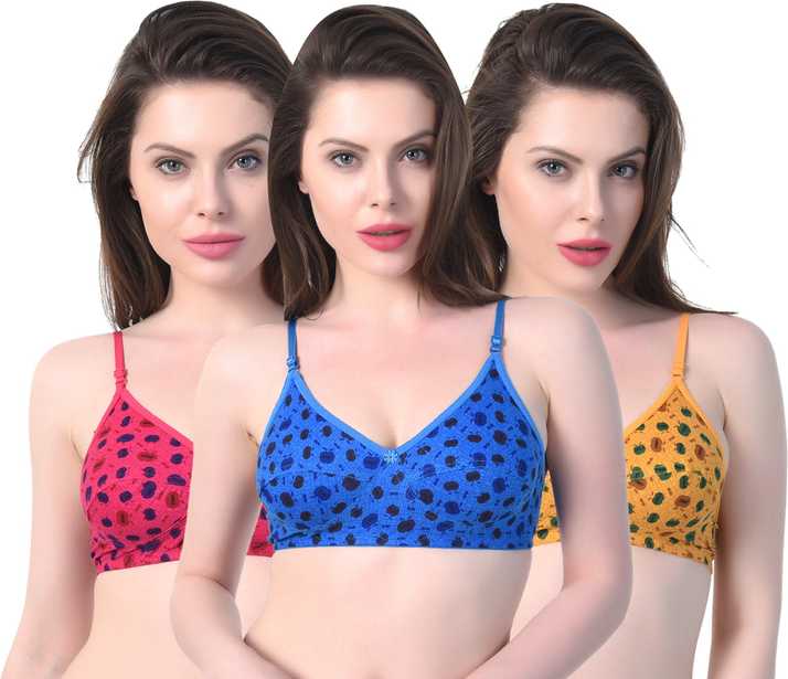 Ma Isah Daily Wear Front Open Bra For Girl S And Women S Combo Pack Of 3 Women Full Coverage Non Padded Bra Buy Ma Isah Daily Wear Front Open Bra For Girl S
