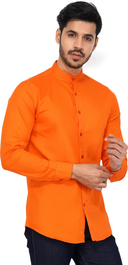 mens orange dress shirt