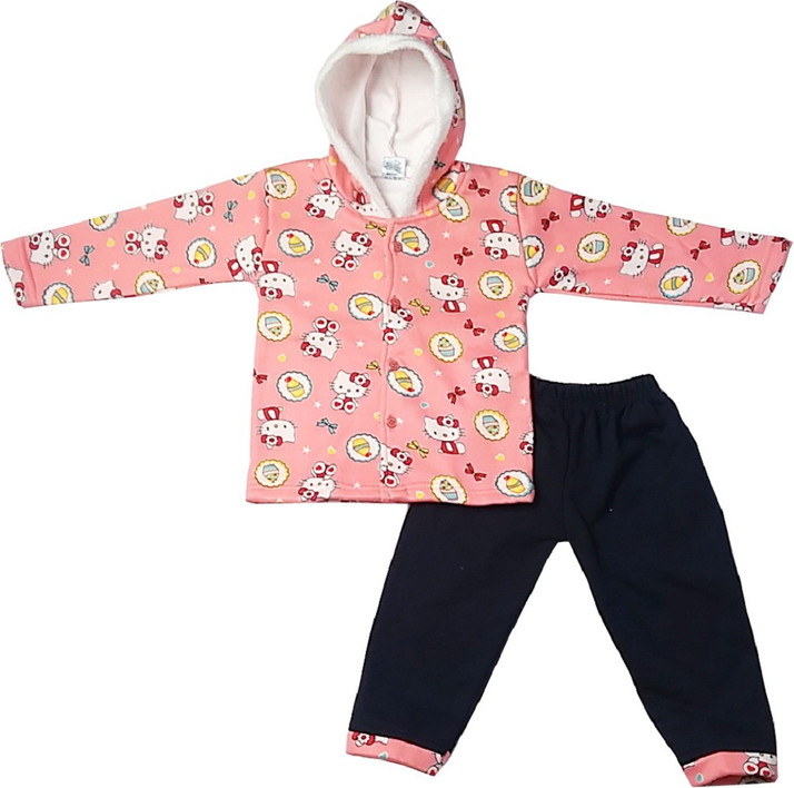 Fancy Walas Presents New Born Baby Winter Wear Keep Warm Baby Clothes 5Pcs  Sets Cotton Baby Boys Girls Unisex Fleece/Falalen or Flannel Suit Infant  Clothes First Gift (Baby Pink, 0-3 Months) :