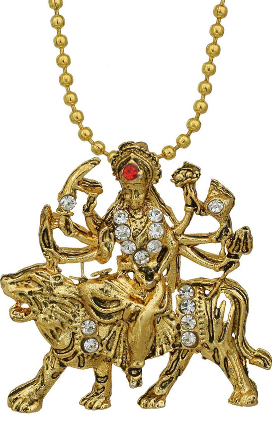 RN Gold Plated CZ Durga Sherawali 