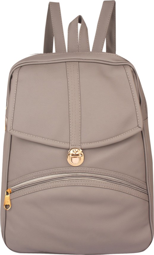 grey leather backpack