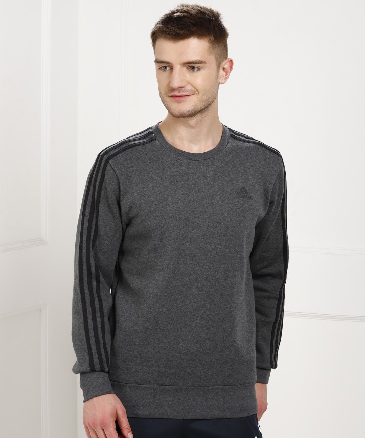 adidas full sleeve solid men sweatshirt