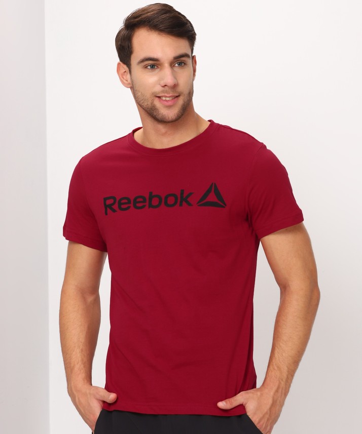 Printed Men Round or Crew Red T-Shirt 