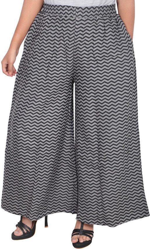 LUX LYRA Flared Women Grey Trousers 