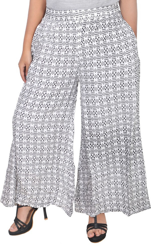 LUX LYRA Flared Women White Trousers 